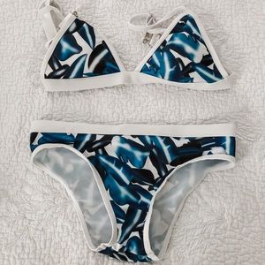 Blue Palm Print Bikini